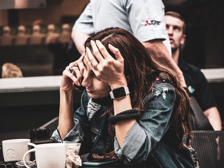 stressed woman-uploaded by kate houghton-8feb2019 hypnotherapy for Stress